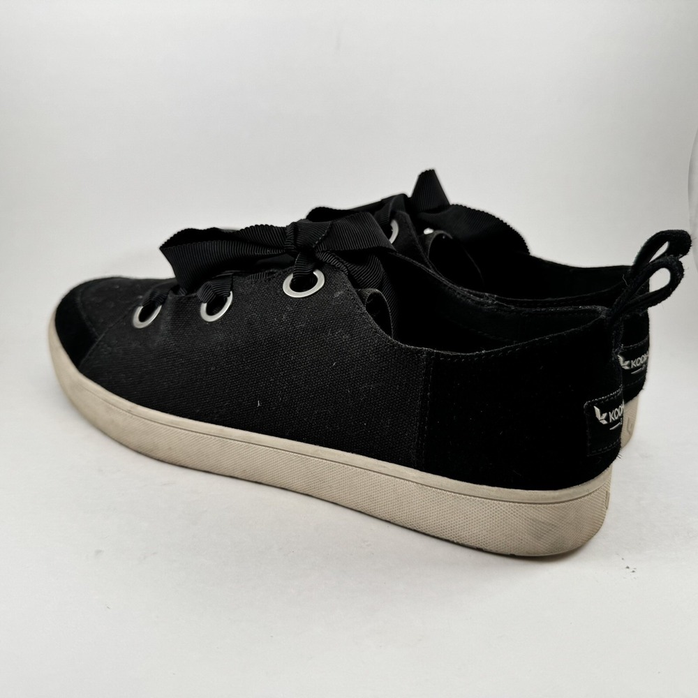 Koolaburra by UGG Womens Black Canvas Ribbon Lace Low‎ Top Sneakers Shoes 9.5 - Picture 4 of 8
